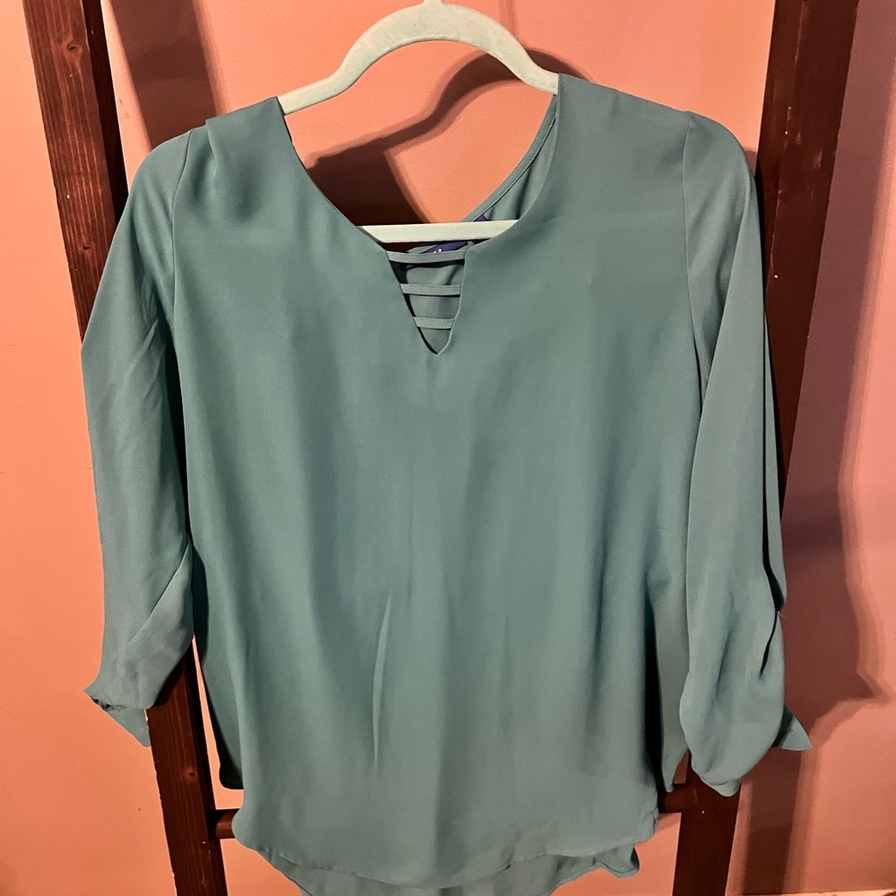Teal Apt 9 size large dress top